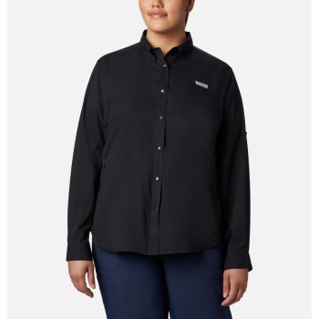 Columbia Ženske Košulje - PFG Tamiami II Long Sleeve Plus Size Crne | AJZD-10297